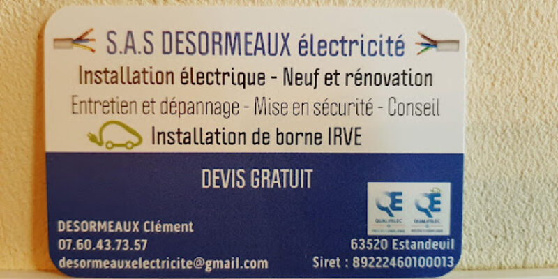 SAS DESORMEAUX électricité